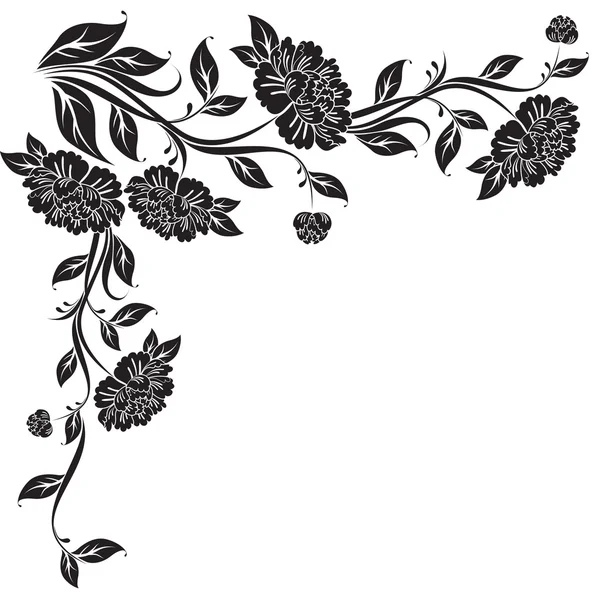 Vecteur de fleurs pivoines — Image vectorielle