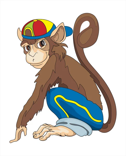 Mosolygós majom — Stock Vector