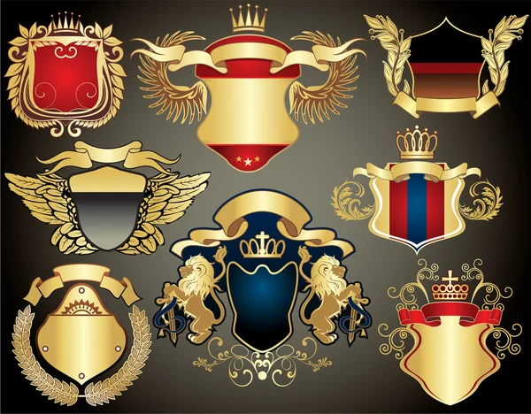Az arany heraldika gyűjteménye Jogdíjmentes Stock Illusztrációk