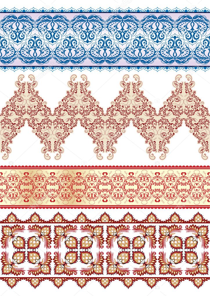 Band seamless patterns for textiles