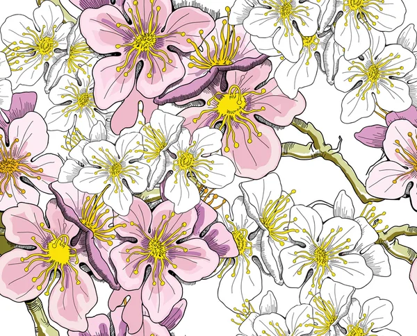 Fondo floral sin costuras — Archivo Imágenes Vectoriales