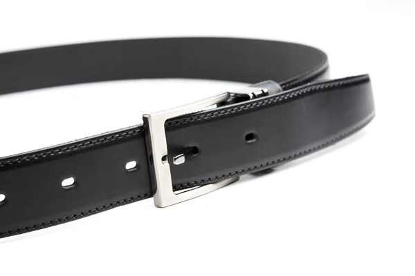 Cinturón Negro Hombre Sobre Fondo Blanco — Foto de Stock