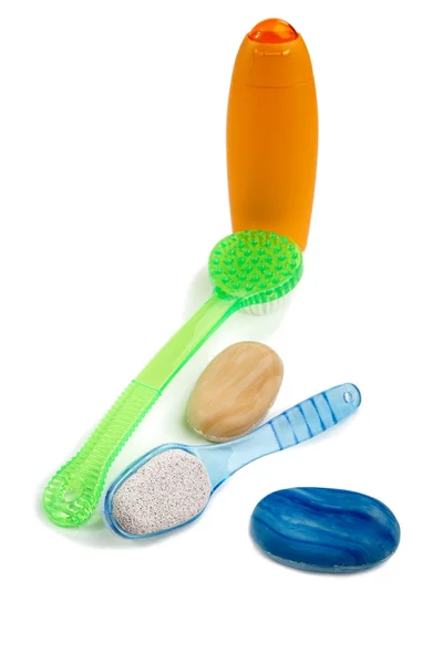 Washed shampoo and brushes — Stock Photo, Image