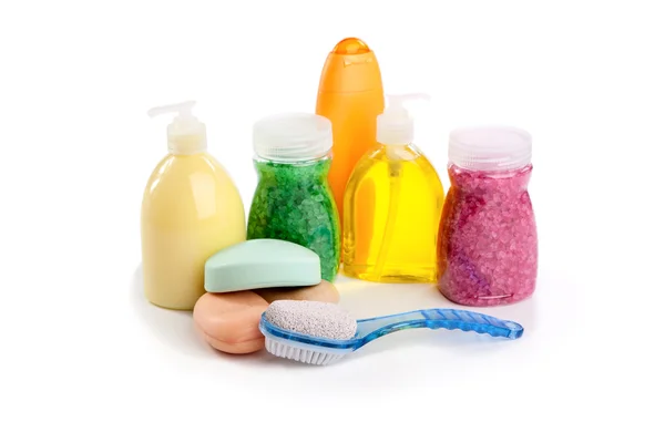 Gewassen shampoo zout voor badkamer — Stockfoto