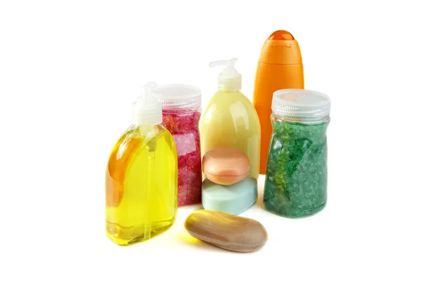 Jabón aromático de sal y champú —  Fotos de Stock