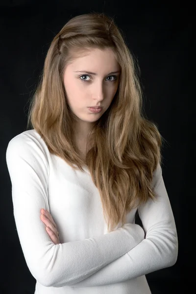 Portrait of the serious girl — Stock Photo, Image