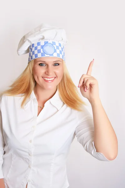 Mujer Cocinera Atractiva Feliz — Foto de Stock