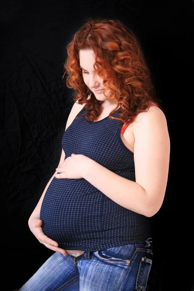 Όμορφη Έγκυο Γυναίκα Αναμένει Ένα Μωρό Κορίτσι — Φωτογραφία Αρχείου