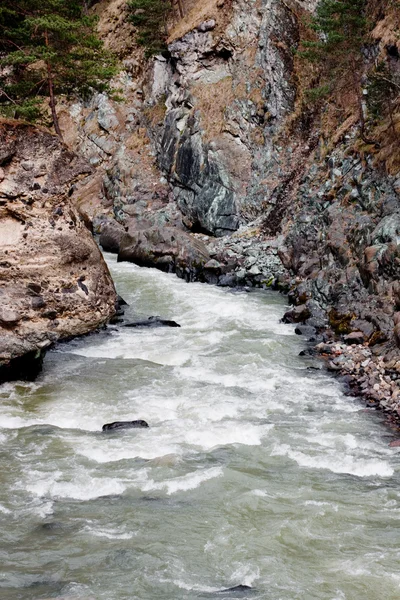 En flod i en dal — Stockfoto