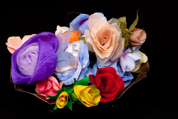 Rosas artificiais feitas à mão — Fotografia de Stock