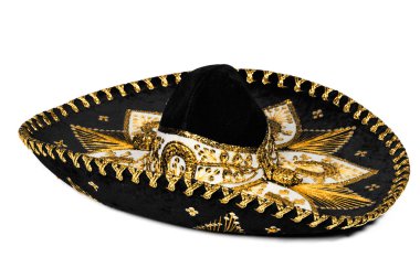 Black sombrero isolated clipart