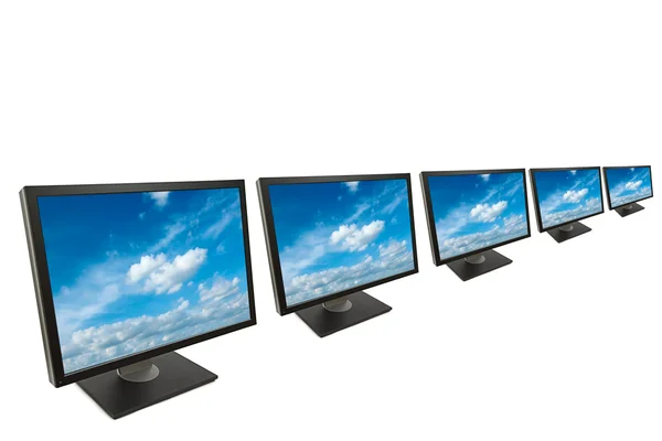 Komputer monitor na białym tle — Zdjęcie stockowe
