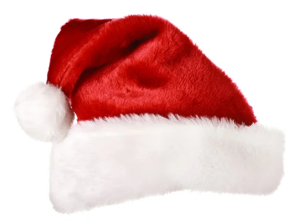 Santa kapelusz izolowany na białym — Zdjęcie stockowe