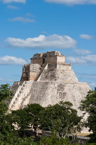 Maya piramit (piramit sihirbaz, adivino) uxmal, mexic — Stok fotoğraf