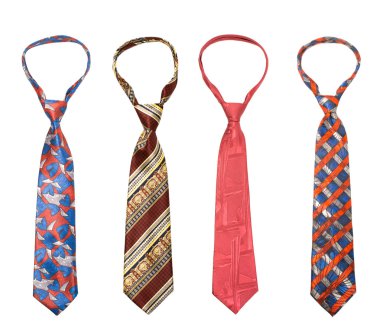 Set of man's ties isolated clipart