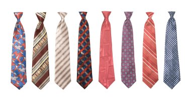 Set of man's ties isolated clipart