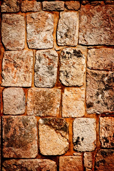 Texture of stone wall of ancient Mayan ruins in Mexico — Stock Photo, Image