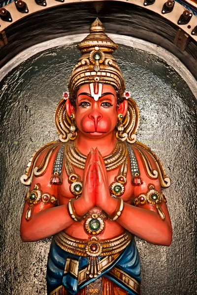 Hanuman άγαλμα σε ινδουιστικό ναό. Σρι Ναό ranganathaswamy. χελιού — Φωτογραφία Αρχείου