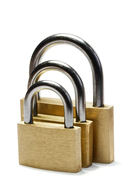 Three padlocks of different size — Stock Photo, Image