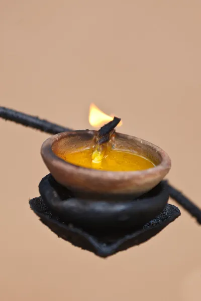 Hořící lampion — Stock fotografie