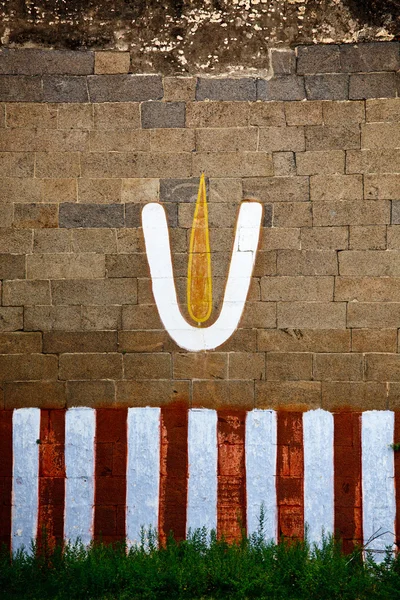 墙上的毗瑟挐符号 — 图库照片