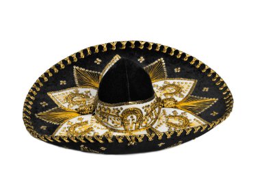 Black sombrero isolated clipart