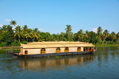 Houseboat on Kerala backwaters, India clipart