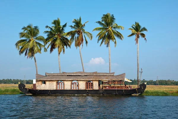 印度喀拉拉邦回水房船 — 图库照片