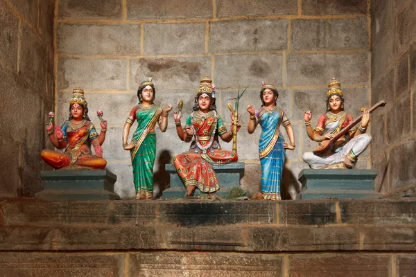 Индийские богини Парвати, Лашми и Сарасвати — стоковое фото
