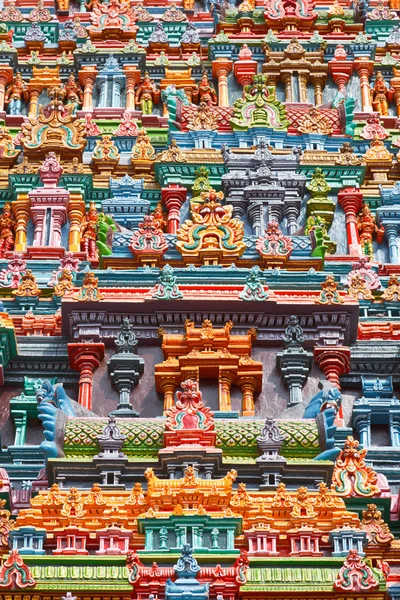 stock image Sculptures on Hindu temple tower
