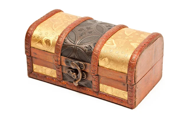 Wooden jewellery box isolated — Stock Photo, Image