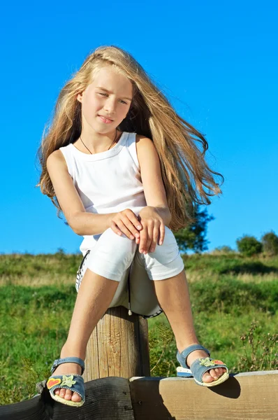 Eight years old girl — Stockfoto