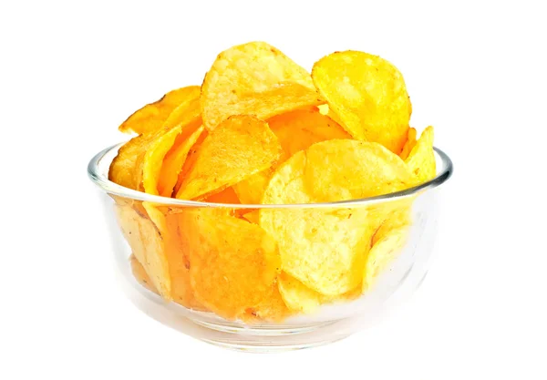 Goldene frische Chips — Stockfoto