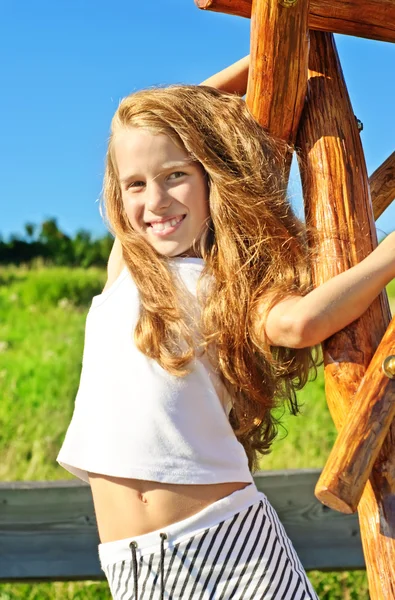 Menina de oito anos — Fotografia de Stock