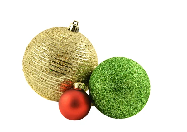 Três bolas de Natal — Fotografia de Stock