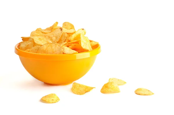 Goldene frische Chips — Stockfoto