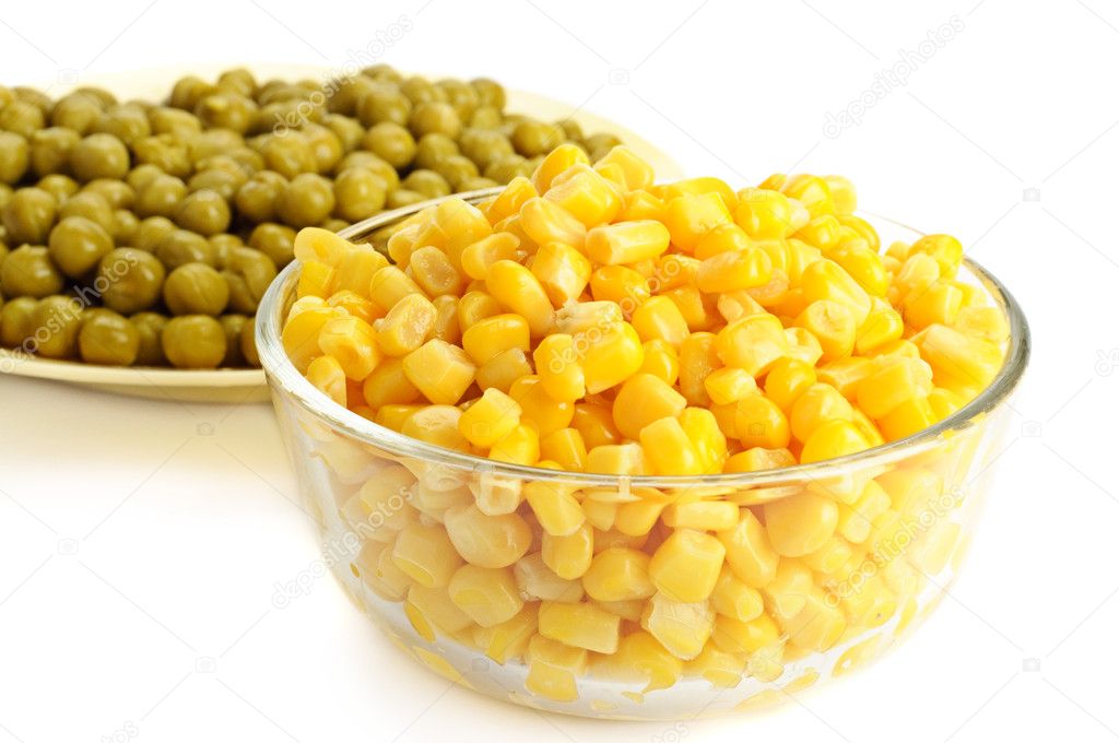 Canned corn and pea