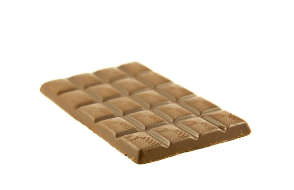 Barra Cioccolato Isolata Sullo Sfondo Bianco — Foto Stock