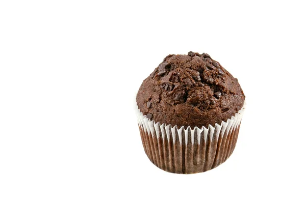 Çikolatalı Muffin Beyaz Zemin Üzerine Izole — Stok fotoğraf