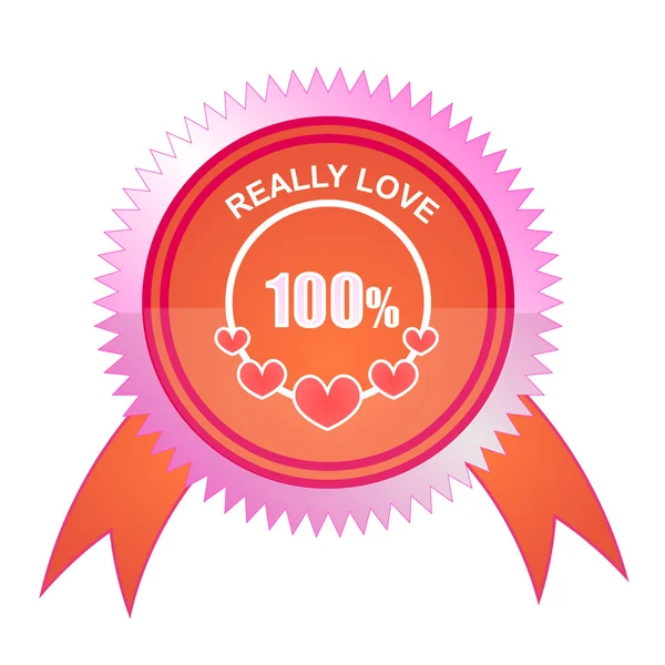 One Hundred Percent Love Vector Grunge Stamp — Stock Vector