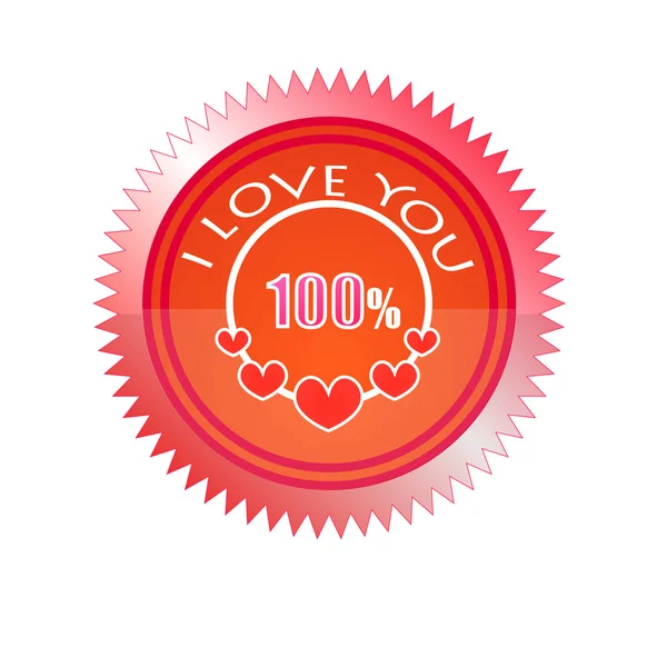 Carimbo de amor 100% — Vetor de Stock
