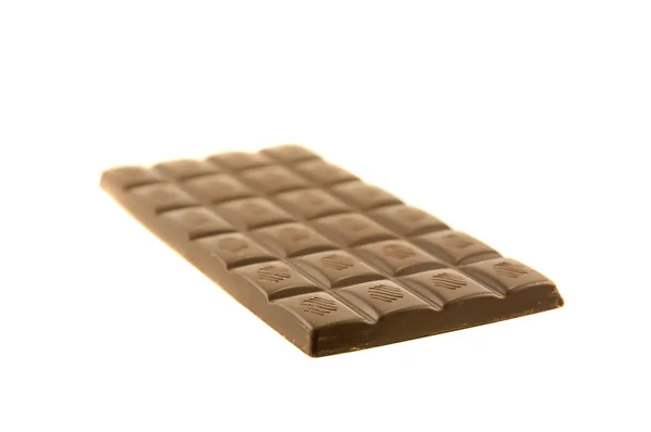 Шоколадная Плитка Изолирована Белом Фоне Мелкая Глубина Резкости — стоковое фото