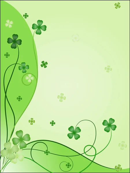 緑化のクローバーのベクトル図と聖パトリックの日カードのデザイン — ストックベクタ