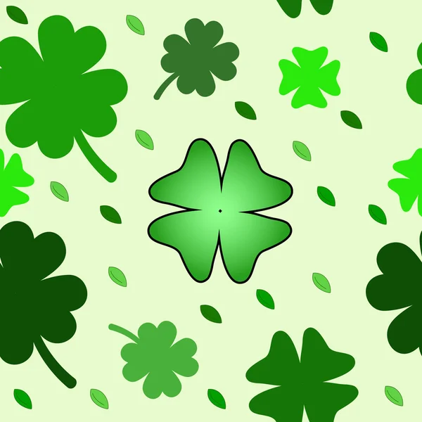 Seamless pattern with clover leaves — Stock Vector