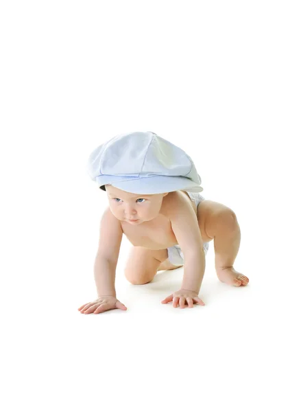 세로 파란 눈을 가진 작은 아기 — 스톡 사진
