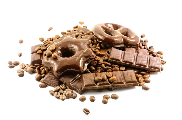 Csokoládé és sütemények — Stock Fotó