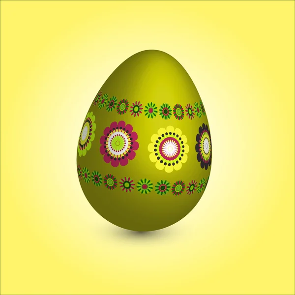 Пасхальное яйцо с цветочным орнаментом — стоковый вектор