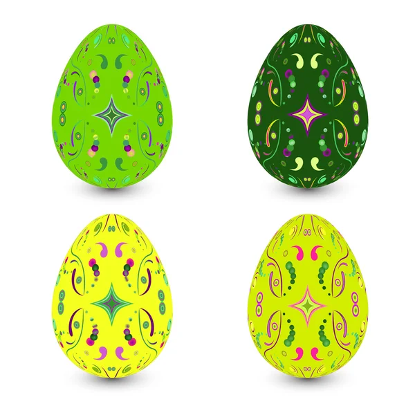 Набор из четырех пасхальных яиц — стоковый вектор