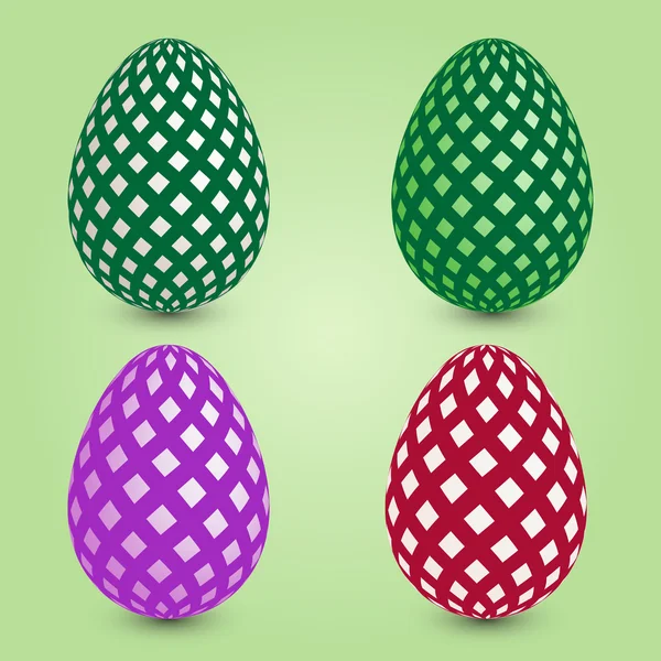 Ensemble de quatre œufs de Pâques — Image vectorielle