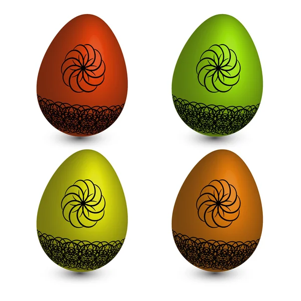 Ensemble de quatre œufs de Pâques — Image vectorielle